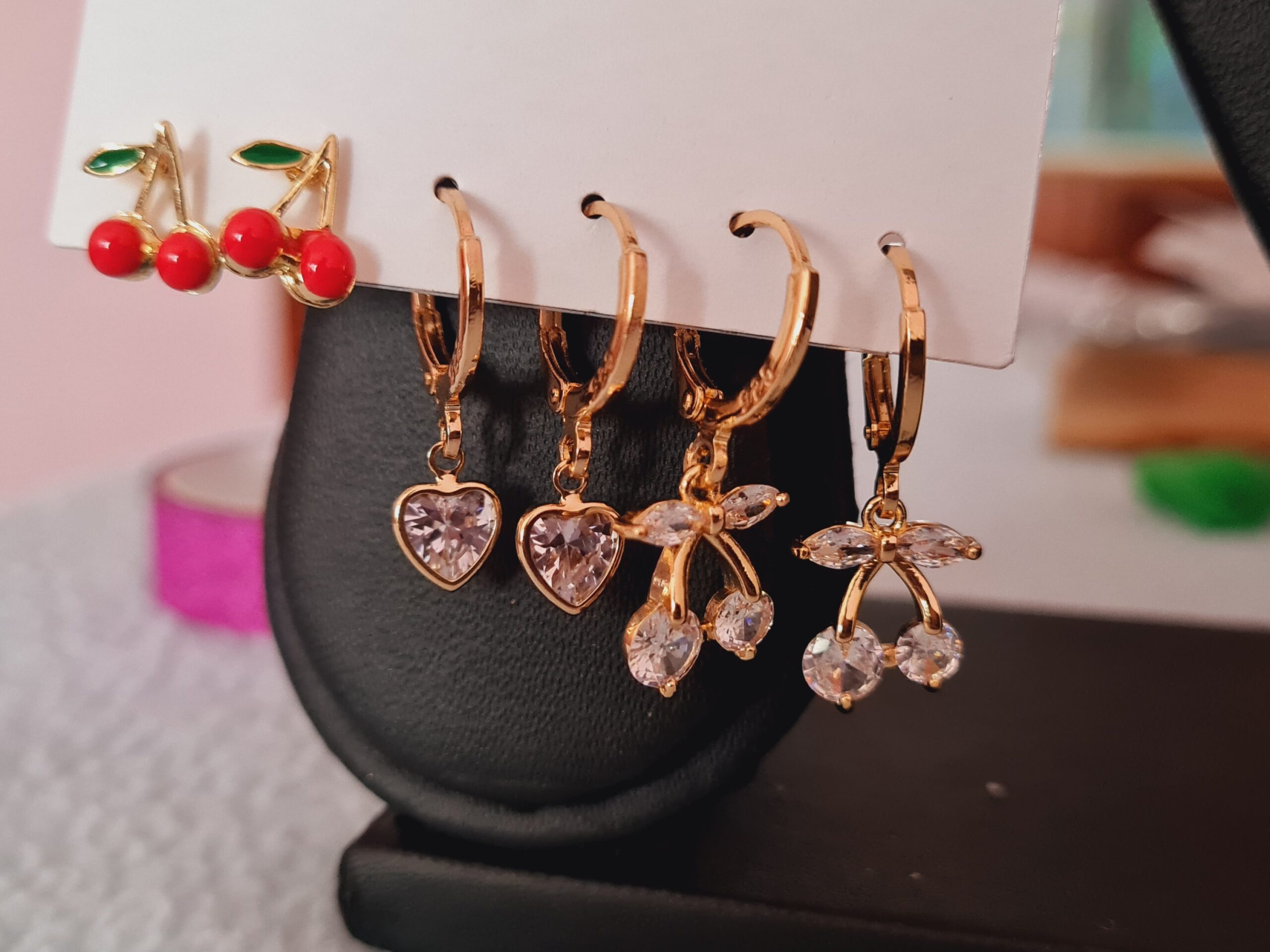 Rose gold earrings