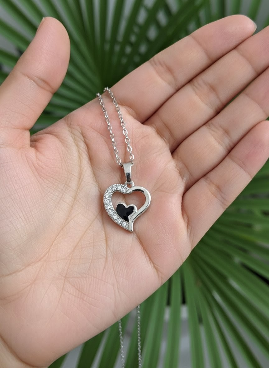 Elegant Double Heart Pendant Necklace - Image 2