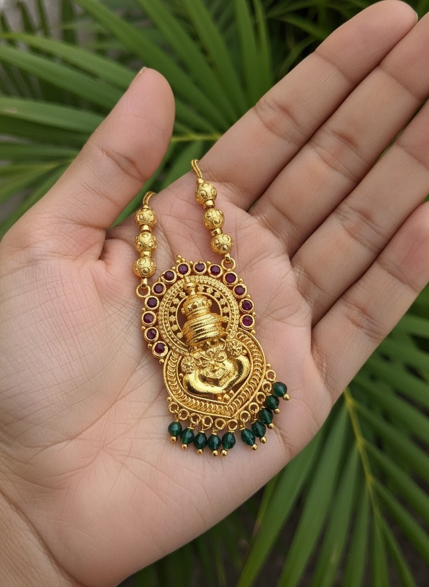 Traditional Temple Kathakali Pendant Necklace