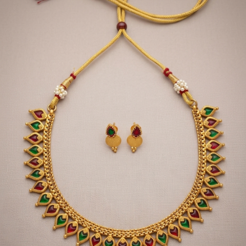 Multi Color Stoned Necklace