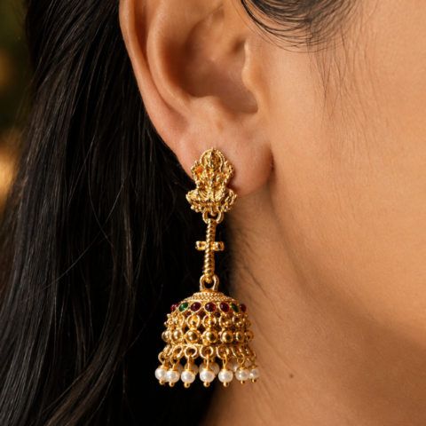 Royal Lakshmi Pearl Jhumka