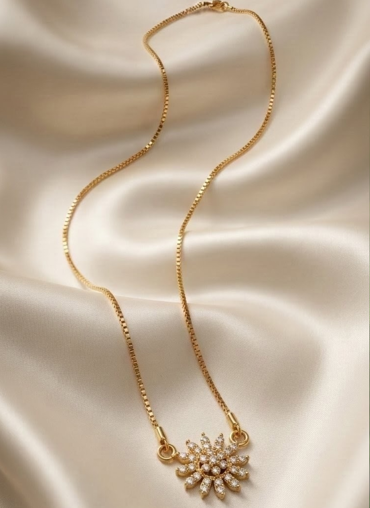 Gold Plated Floral Pendant Necklace