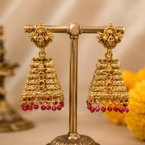 Ruby Temple Jhumka
